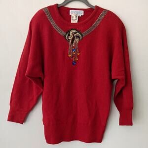 NWT Vintage The Limited Christmas beaded sweater S